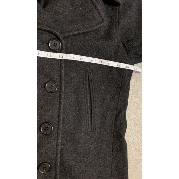 J Crew Peacoat Mens Size XL Ex-Large Dark Grey Wool Coat Double Breasted Jacket - Picture 7 of 10